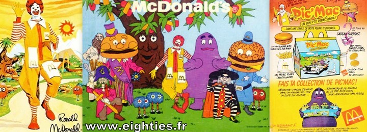 Ronald Mc Donald menu pic'mac années 80 fast-food